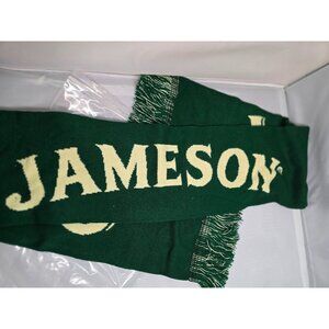 Jameson Green & Cream Knit Scarf With Fringe whiskey warm